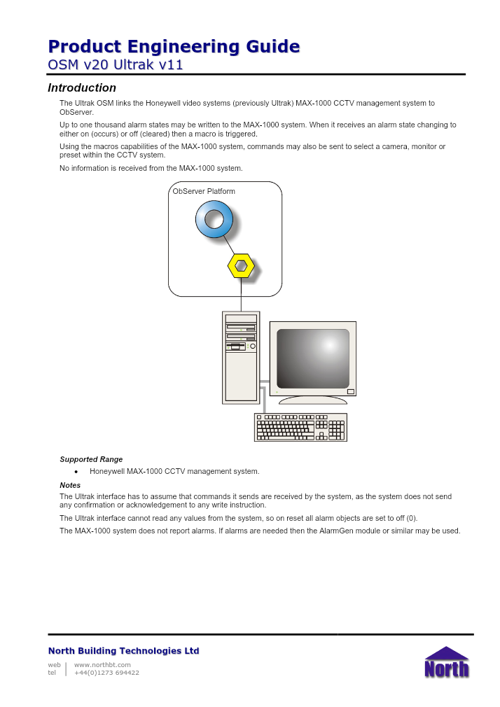 Preview thumbnail of page 1 of the Ultrak Engineering Guide PDF document.